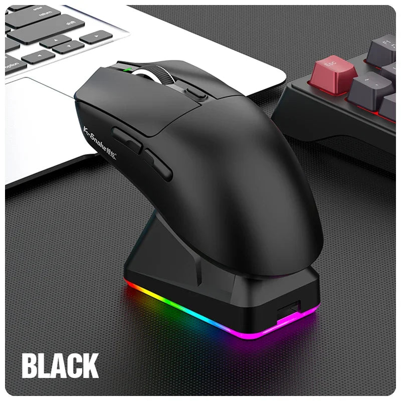 K-Snake X11PM Wireless Bluetooth Gaming Mouse，12000DPI，1000HZ Polling Rate，PAW3311 Sensor，Magnetic Charging Base