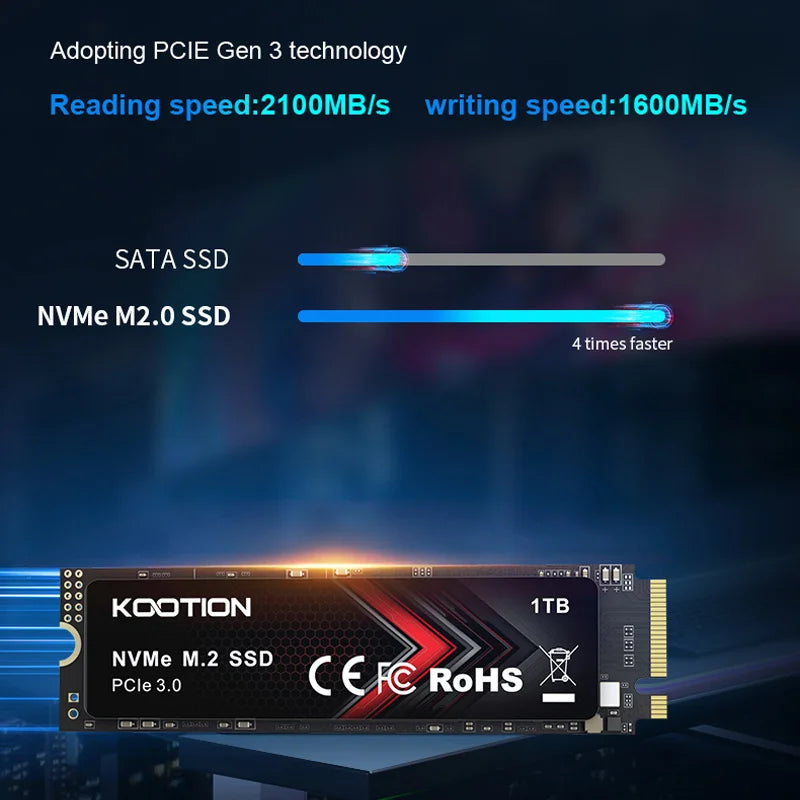 KOOTION X15Lite SSD NVMe M2 1TB 512GB 256GB Nvme M2 SSD M.2 2280 PCIe 3.0x4 Internal Solid State Drives Disk for Laptop Desktop