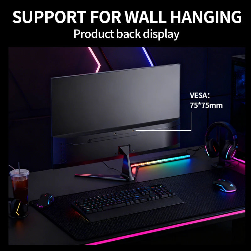 Gawfolk 24.5 Inch FHD 1080P 300Hz Flat Gaming Monitor with Built-in Speakers Eye Care Computer Display