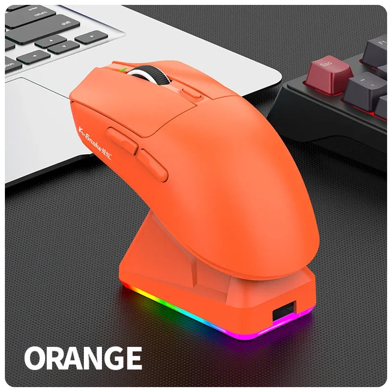 K-Snake X11PM Wireless Bluetooth Gaming Mouse，12000DPI，1000HZ Polling Rate，PAW3311 Sensor，Magnetic Charging Base