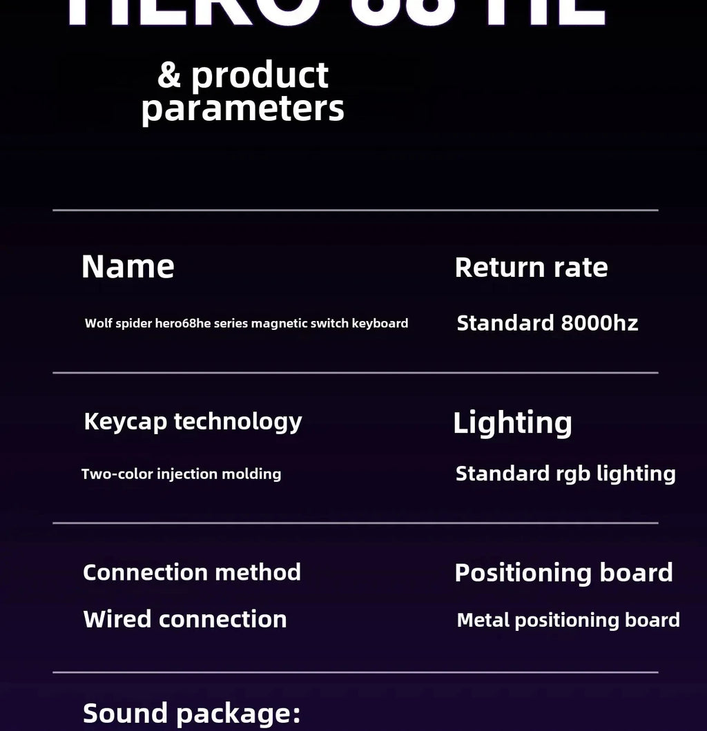 AULA HERO 68HE Magnetic Switch Gaming Keyboard RT0.01 E-sports Customize RGB Wired Mechanical Keyboard Ergonomics Accessories